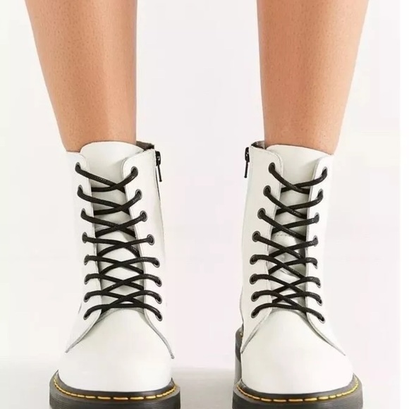 Free People Dr Martens Jadon Leather Boot White Smooth Leather - Picture 5 of 9